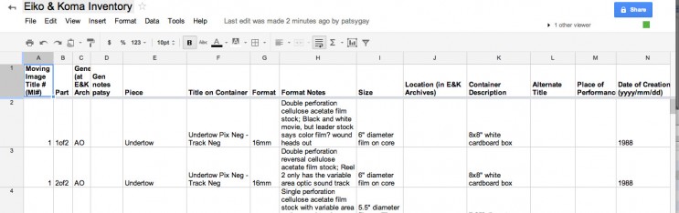 2/1/12: Launching the Archive Inventory