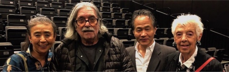 Eiko and Koma present a Dance Magazine Award to David Gordon and Valda Setterfield